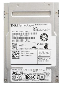 Kioxia SDFG053DAB01T RM7-R 7.68TB Sed SAS 12Gbps Read Intensive 2.5inch SSD Dell OEM Refurbished