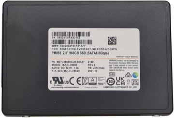 Samsung PM893 MZ7L3960HCJR-00A07 SSD 960 GB SATA 6Gb/s Refurbished