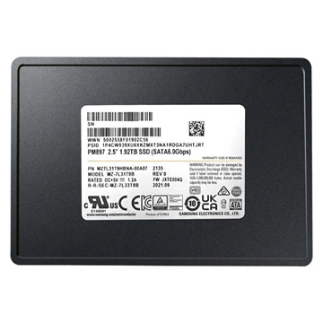 Samsung PM897 MZ7L31T9HBNA-00B7C SSD 1.92 TB SATA 6Gb/s Refurbished