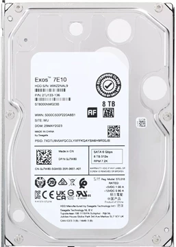 Seagate Exos 7E10 ST8000NM023B 8TB 7.2K RPM SATA-6Gb/s 3.5Inch Internal HDD Refurbished Dell OEM