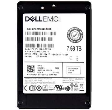 Samsung PM1643 MZILT7T6HMLA0D3 Read Intensive SSD 7.68 TB SAS 12Gb/s DELL OEM Refurbished