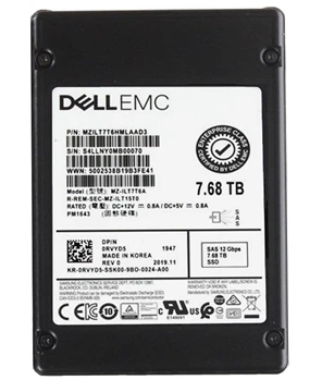 Samsung PM1643 MZILT7T6HMLAAD3 Read Intensive SSD 7.68 TB SAS 12Gb/s DELL OEM Refurbished