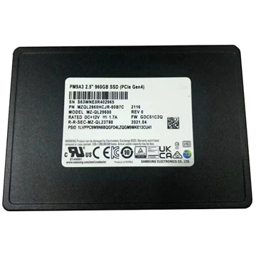 Samsung PM9A3 MZ-QL29600 SSD 960 GB U.2 Pci Express 4.0 x4 (NVMe) Brand New