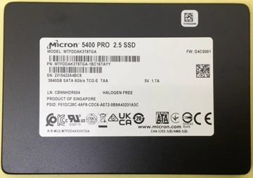 Micron 5400 Pro 3.84TB SATA 6Gbps 2.5inch 7mm TCG Enterprise 3D TLC Ssd