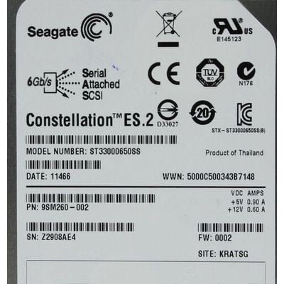 Seagate Constellation ST33000650SS 3TB 7200RPM 64MB SAS 6Gb/s 3.5" HDD