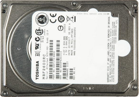 Toshiba MBF2600RC 600GB 10K 16MB Cache SAS 6Gb/s 2.5inch HDD Dell OEM Refurbished