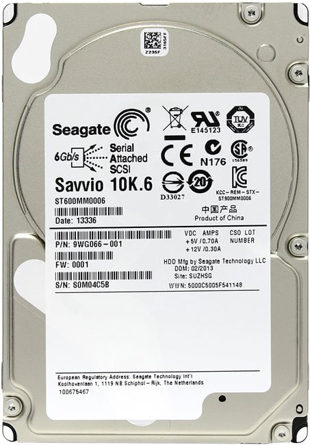 Seagate Savvio ST600MM0006 600GB 10K RPM SAS 6Gbps 2.5inch HDD Dell OEM Refurbished