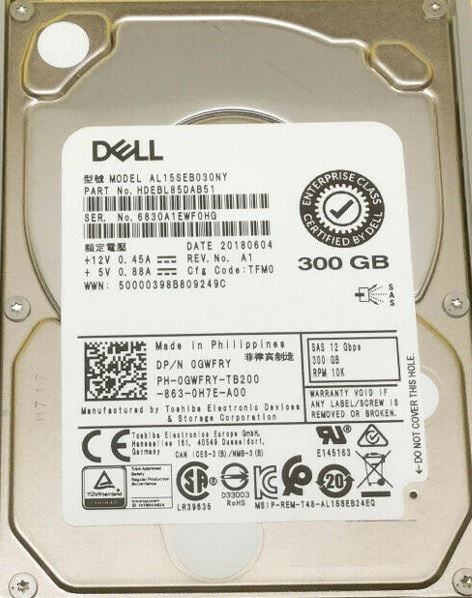 Toshiba AL15SEB030NY 300GB 10K SAS-12Gbps 512n SIE 2.5inch Internal Hard Drive