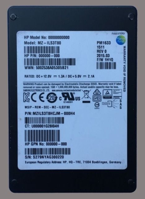 Samsung MZ-ILS3T80 PM1633 3.84TB SAS 12Gbps 2.5inch SSD