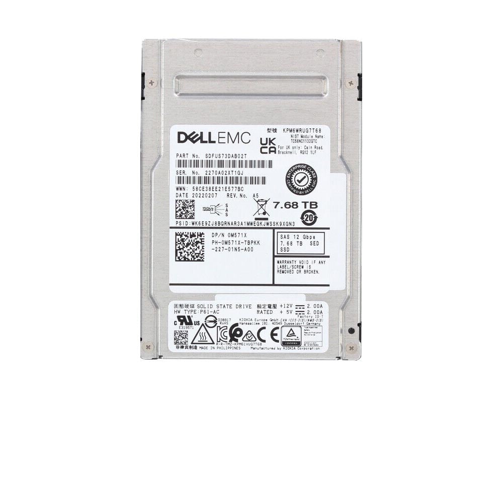 KIOXIA KPM6WRUG7T68 7.68TB SAS-12Gbps 2.5Inch Read Intensive Solid State Drive
