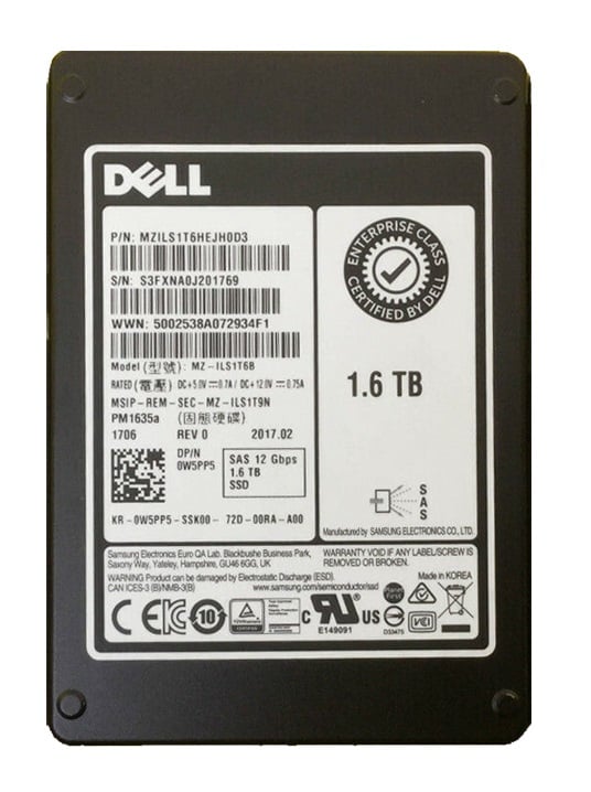 Samsung MZILS1T6HEJH-000D3 1.6Tb Sas 12Gbps 2.5inch Ssd Dell Oem