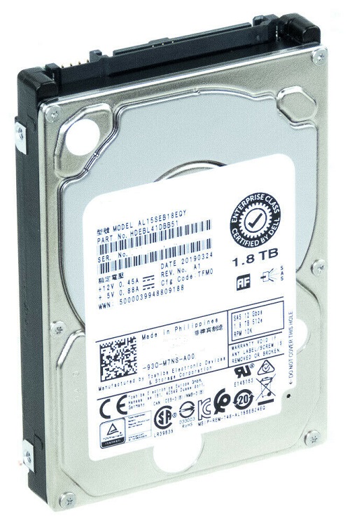 Toshiba AL15SEB18EQY 1.8TB 10000RPM SAS-12GBPS 2.5inch Enterprise Internal HDD Refurbished Dell OEM