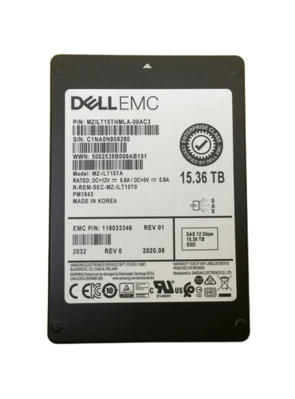 EMC 118033346 15.36Tb Sas 12Gbps 2.5Inch Enterprise Internal SSD