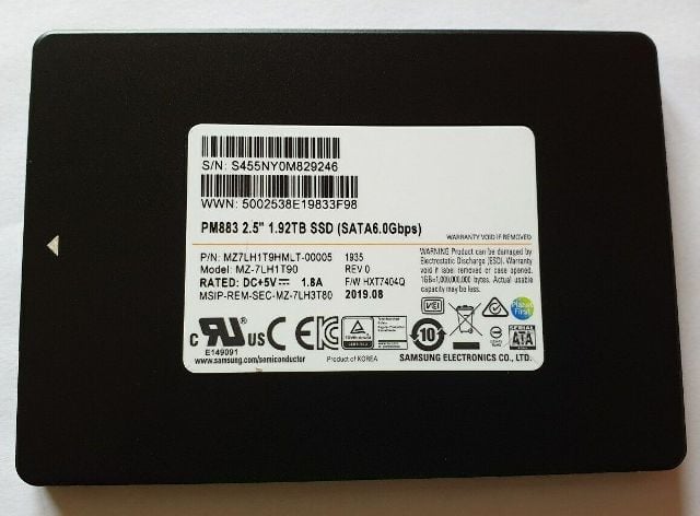 Samsung MZ-7LH1T90 PM883 1.92 Tb SATA 6Gbps 2.5inch SSD