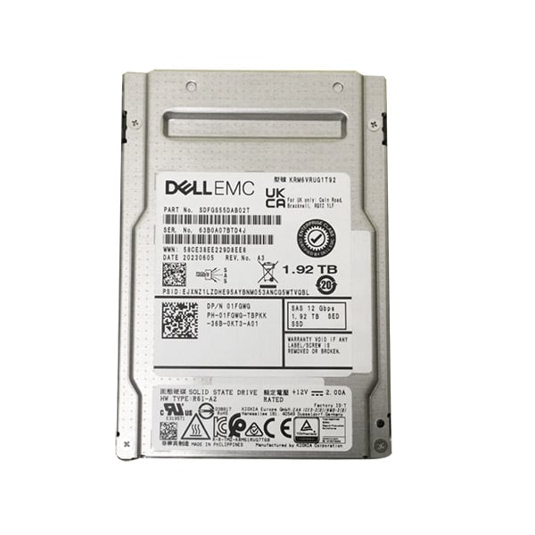 KIOXIA SDFGS55DAB02T SED 1.92TB SAS-12Gbps 2.5" Read Intensive TLC SSD